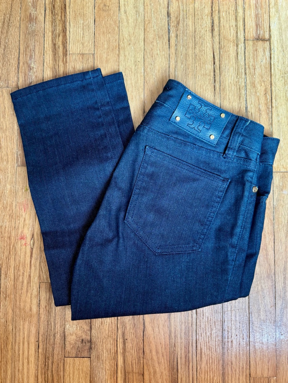Tory Burch Dark Indigo Straight Jeans